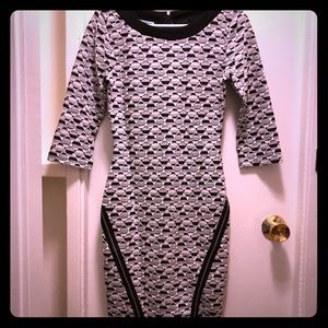 Maurice’s Black & White Diamond Stripe Print Dress